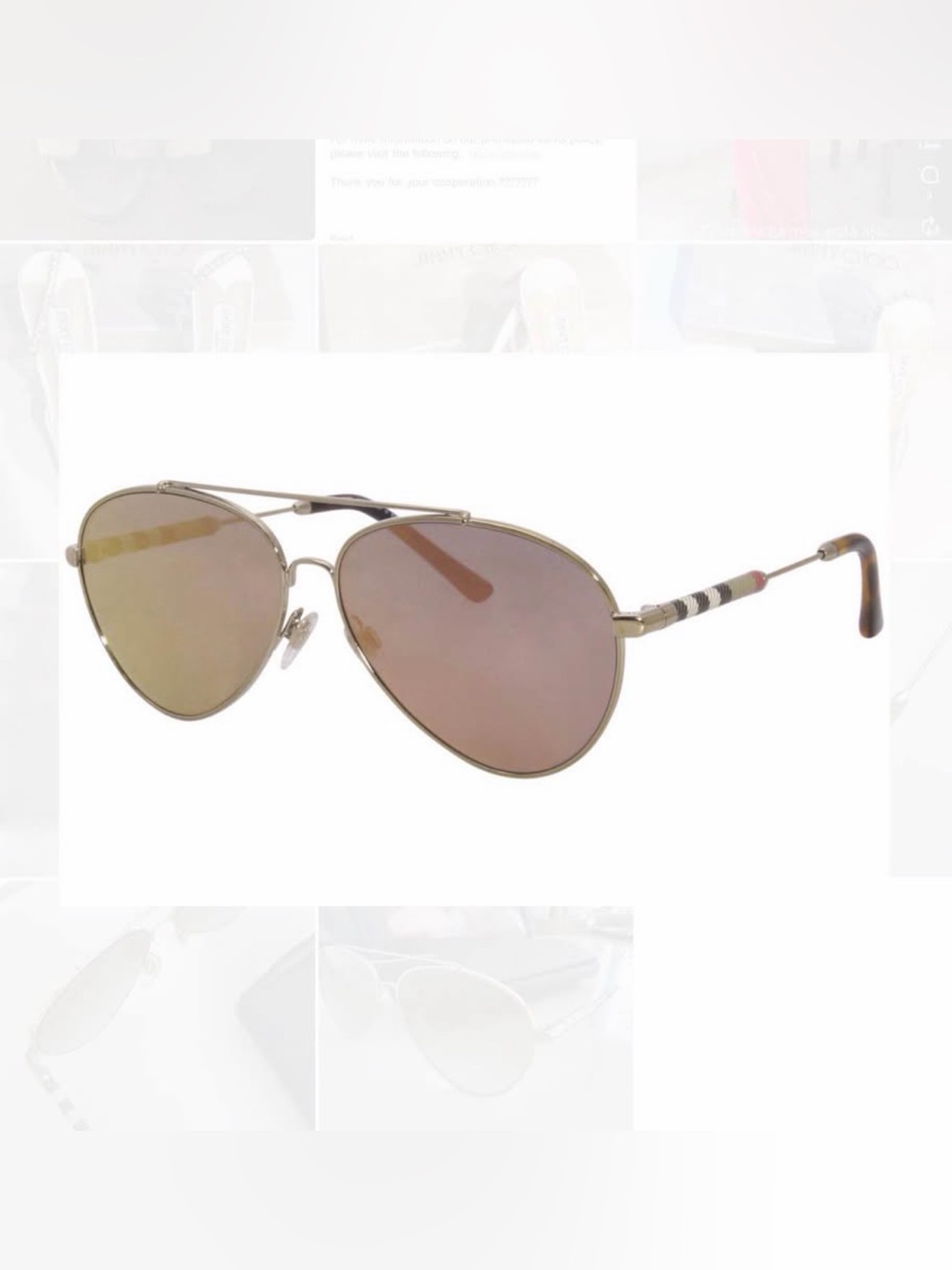 Authentic Burberry Aviator Mirrored Sunglasses